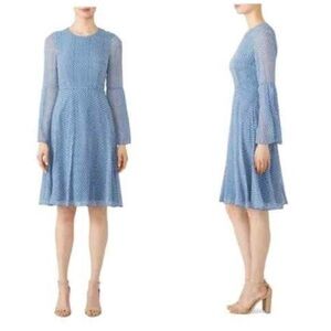 L.K. Bennett Abbie Dotted Silk Fit & Flare Dress Size 10